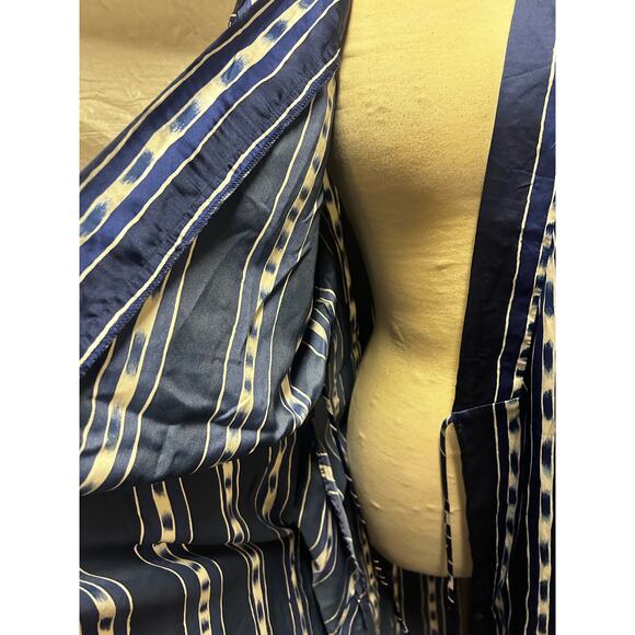 Nieman Marcus Natori II Small 100% Polyester Blue and White Stripped Robe - Picture 5 of 7